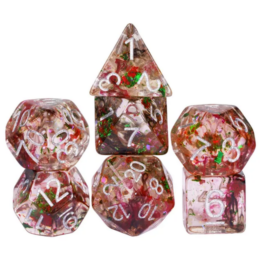 Swamp Shades Foil Swirl Dice - Udixi RPG Resin Dice Set - Udixi Dice