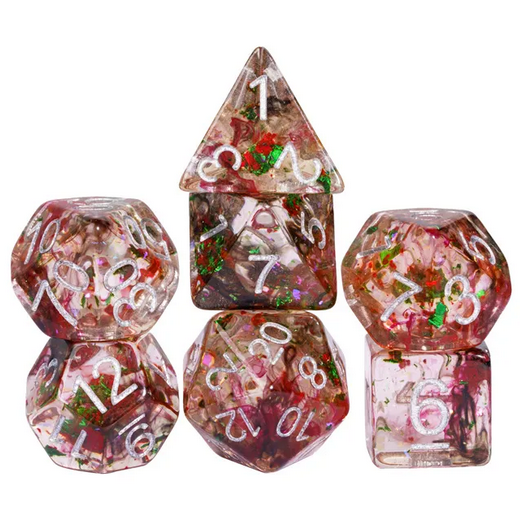 Swamp Shades Foil Swirl Dice - Udixi RPG Resin Dice Set