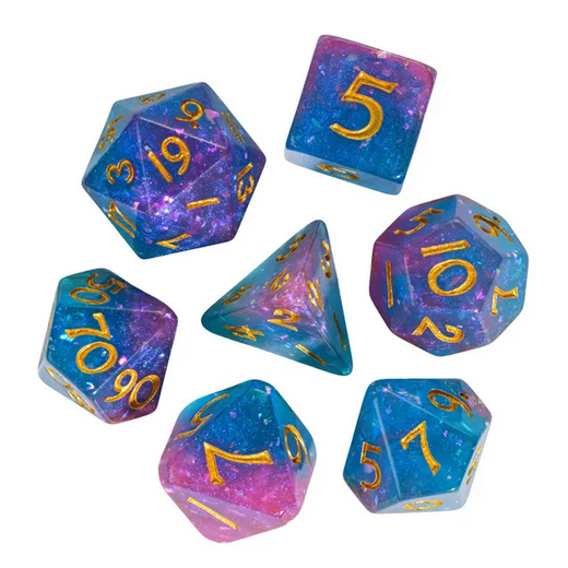 Bubblegum Galaxy Dice - Udixi RPG Resin Dice Set