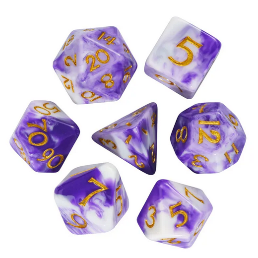Amethyst Galaxy Dice - Udixi RPG Resin Dice Set