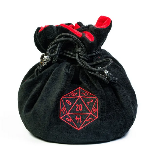 Black Flannel Drawstring Dice Bag