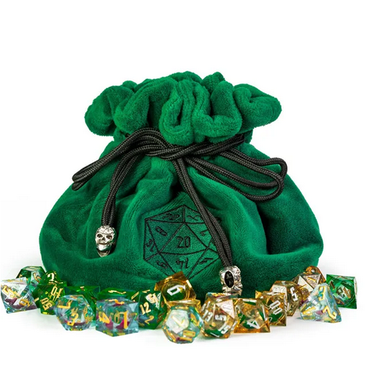Forest Green Flannel Drawstring Dice Bag - Udixi Dice