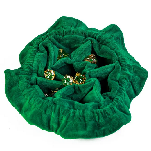 Forest Green Flannel Drawstring Dice Bag