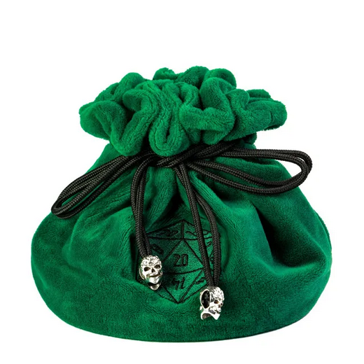 Forest Green Flannel Drawstring Dice Bag