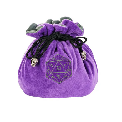 Purple - Flannel Drawstring Dice Bag - Udixi Dice