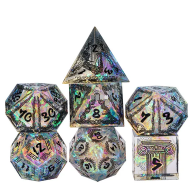 Prismatic Depths - Medusa Handmade Pattern RPG Dice Set - Udixi Dice