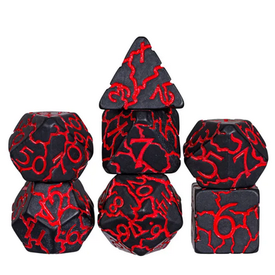 Scorched Earth - Crackle Resin RPG Dice Set - Udixi Dice