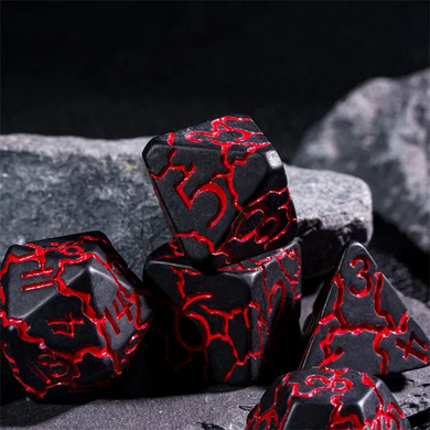 Scorched Earth - Crackle Resin RPG Dice Set - Udixi Dice