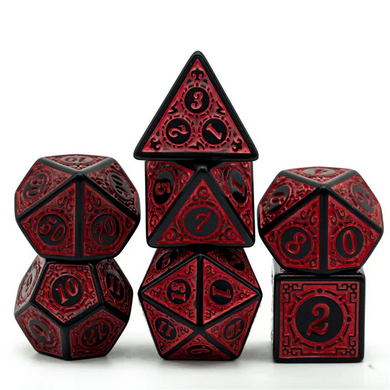 Despicable Deeds -Red Window Lattice RPG Dice Set - Udixi Dice