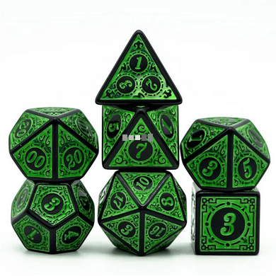 Shamrock Whispers - Window Lattice RPG Dice Set - Udixi Dice