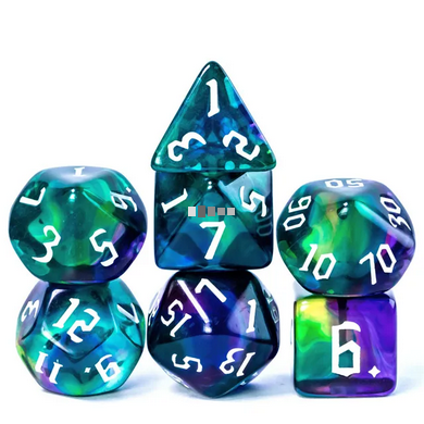 Mystical Magic - Colour Blend Dice - Udixi RPG Acrylic Dice Set - Udixi Dice