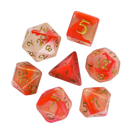 Fiery Realms Galaxy Dice - Udixi RPG Resin Dice Set - Udixi Dice
