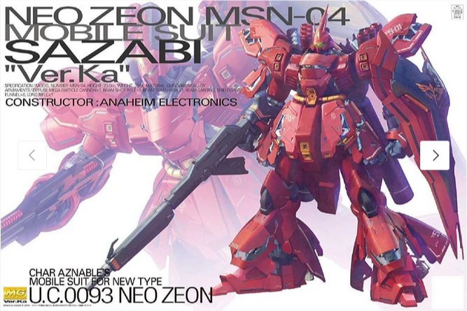 MSN-04 Sazabi Ver Ka MG 1/100 - Bandai