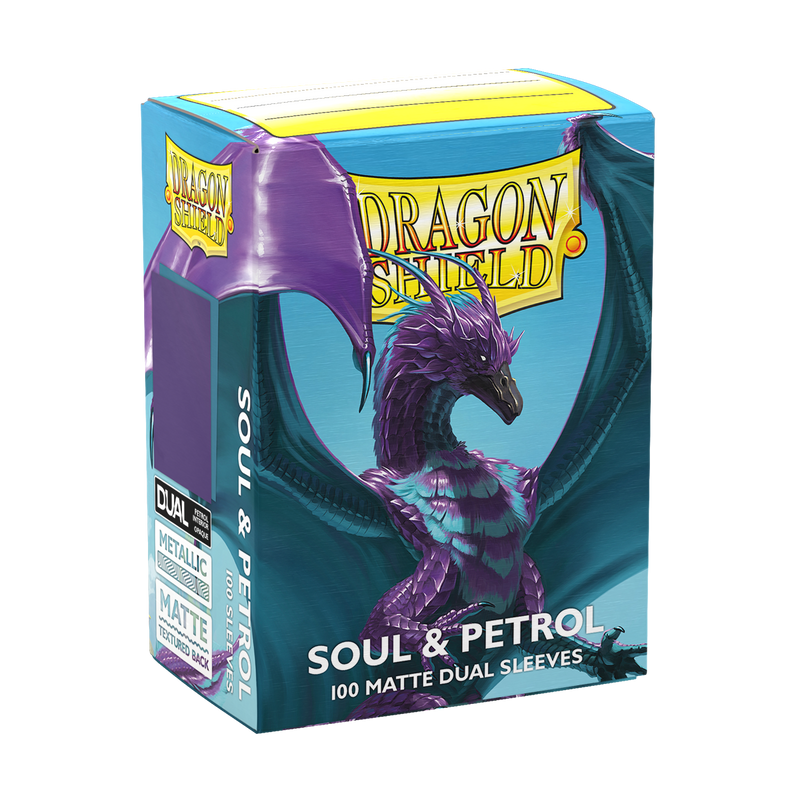 Soul & Petrol Standard Size Matte Dual Sleeves - Dragon Shield