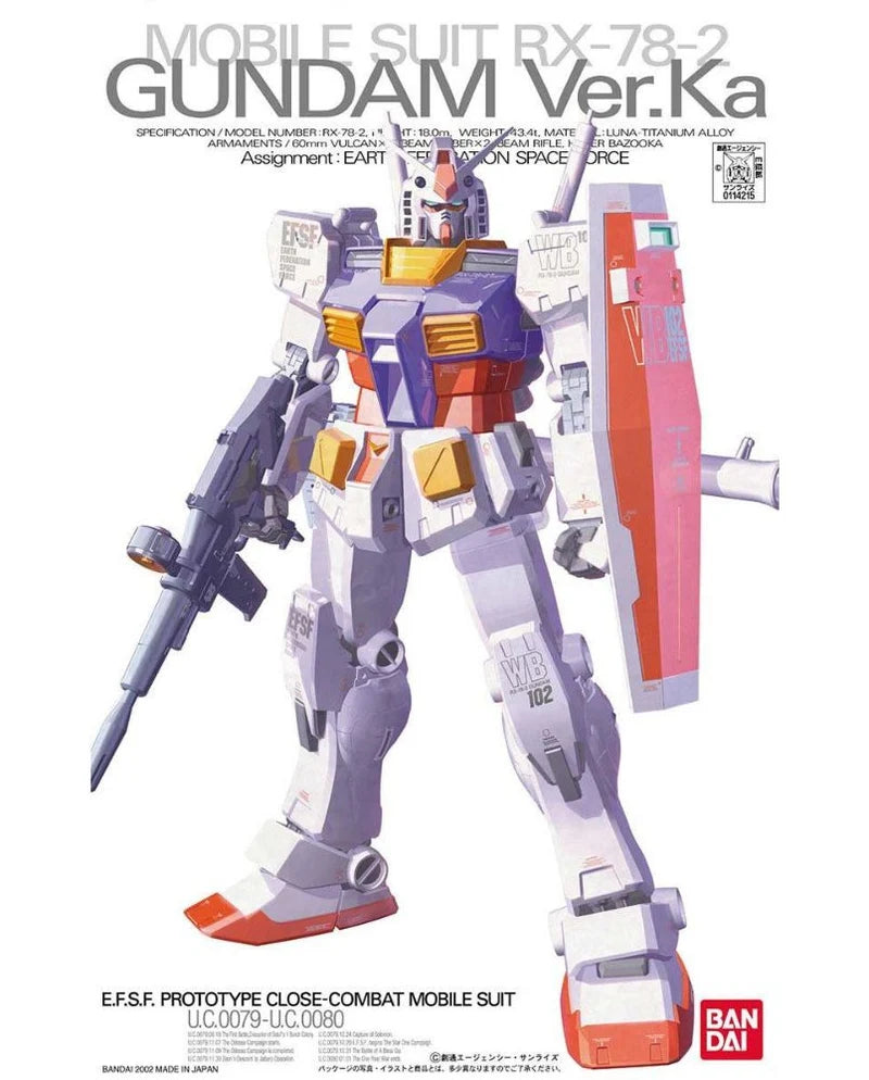 Gunpla Model Kit - MG 1/100 RX-78-2 Gundam Ver.Ka
