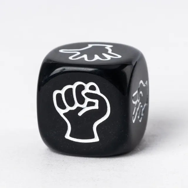 Black - Acrylic Rock Paper Scissors D6 Die