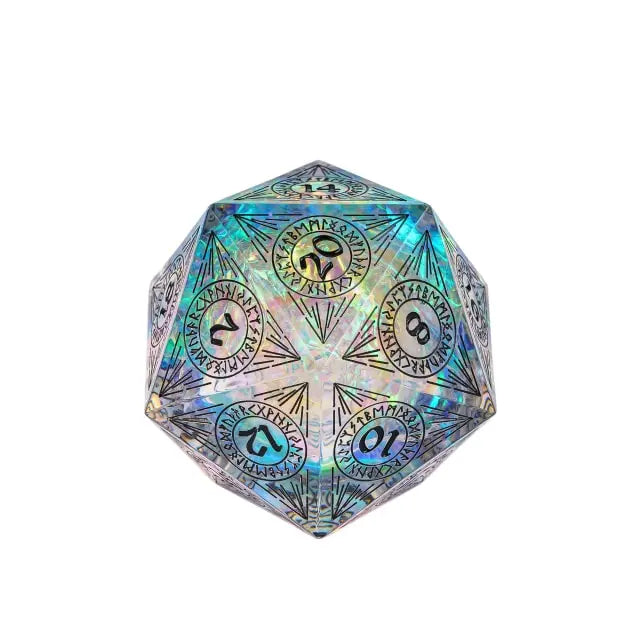 Icy Wonders - Handmade 33mm D20 Pattern Dice - Udixi Dice