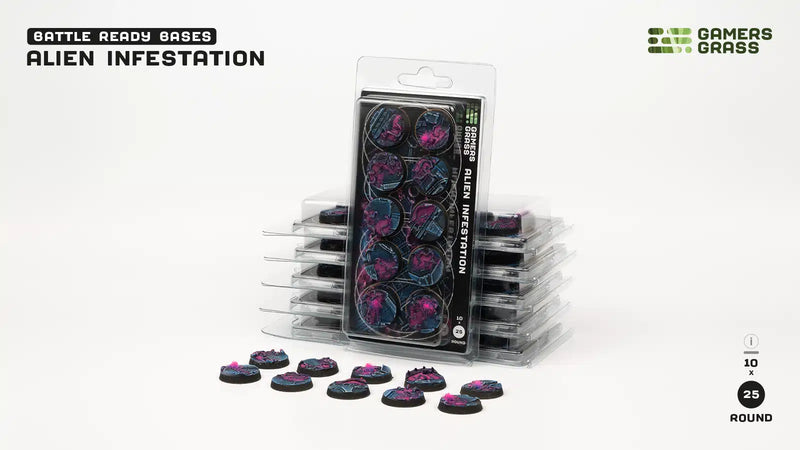 Alien Infestation Bases, Round 25mm (x10) - Gamers Grass