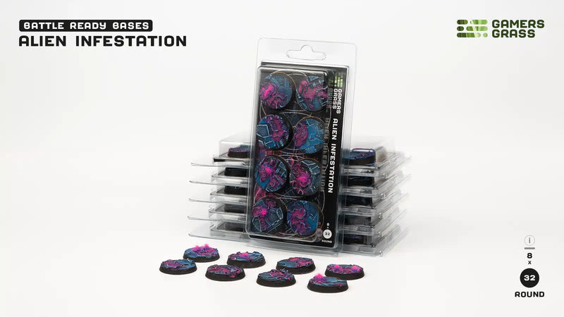 Alien Infestation Bases, Round 32mm (x8) - Gamers Grass