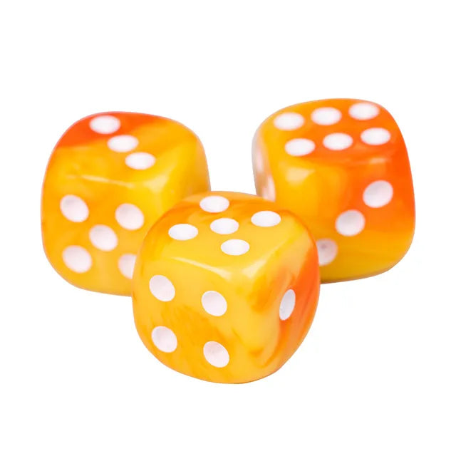 Yellow and Red - 12mm Color Blend Glitter Pip D6 Dice (36pcs)