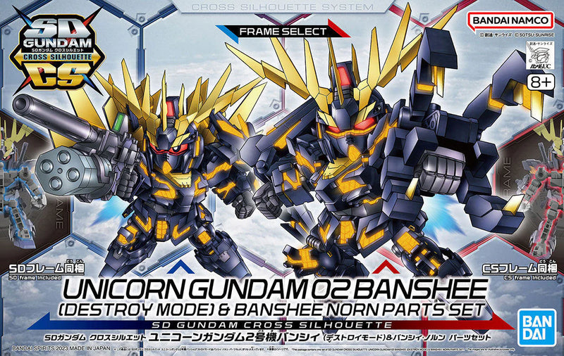 SD Gundam Cross Silhouette: Unicorn Gundam 2 Banshee (Destroy Mode) & Banshee Norn Parts Set - Gunpla - Bandai