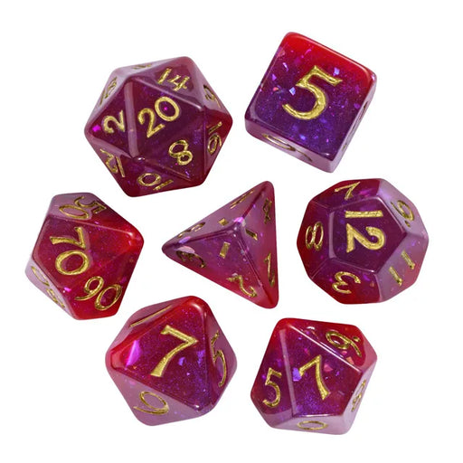 Sparkling Passions Galaxy Dice - Udixi RPG Resin Dice Set - Udixi Dice