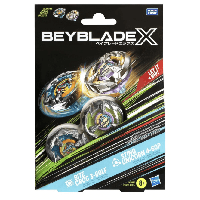 Beyblade X Bite Croc 3-60LF Sting Unicorn 4-60P