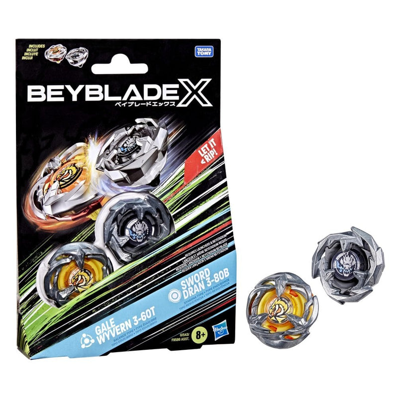 Beyblade X Gale Wyvern 3-60T & Sword Dran 3-80B Dual Pack Set - Hasbro