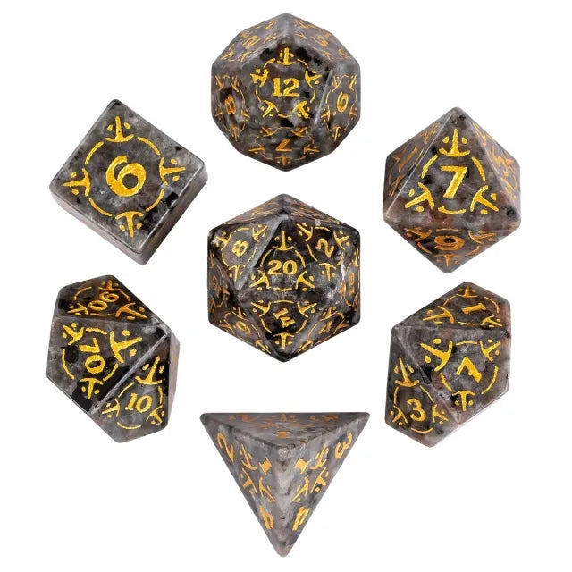 Hidden Fury - Natural Yooperlite Stone RPG Dice Set