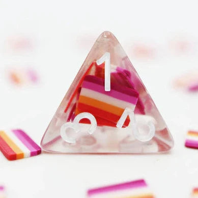 Pride Flag Dice - Lesbian - RPG Resin Dice Set