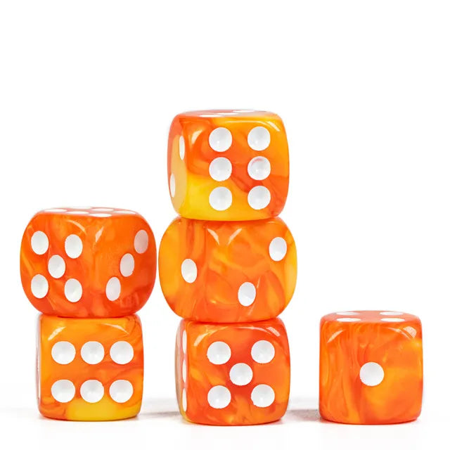 Yellow and Red - 16mm Colour Blend Pip D6 Dice (12pcs)
