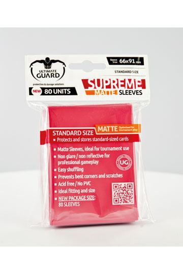 Matte Red Supreme Sleeves Standard Size (80) - Ultimate Guard