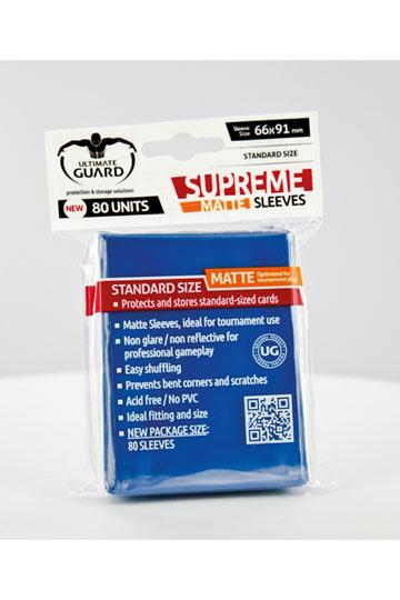 Matte Blue Supreme Sleeves Standard Size (80) - Ultimate Guard