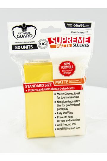 Matte Yellow Supreme Sleeves Standard Size (80) - Ultimate Guard