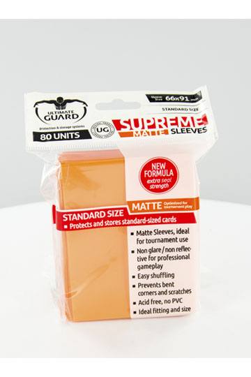 Matte Orange Supreme Sleeves Standard Size (80) - Ultimate Guard