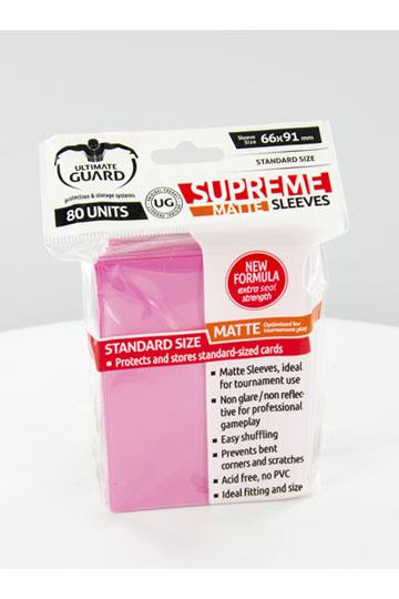 Matte Pink Supreme Sleeves Standard Size (80) - Ultimate Guard