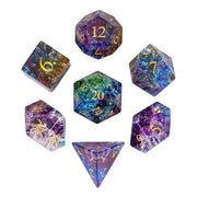 Tranquil Raptures - Burst Lightning Glass Coloured Glaze RPG Dice - Udixi Dice