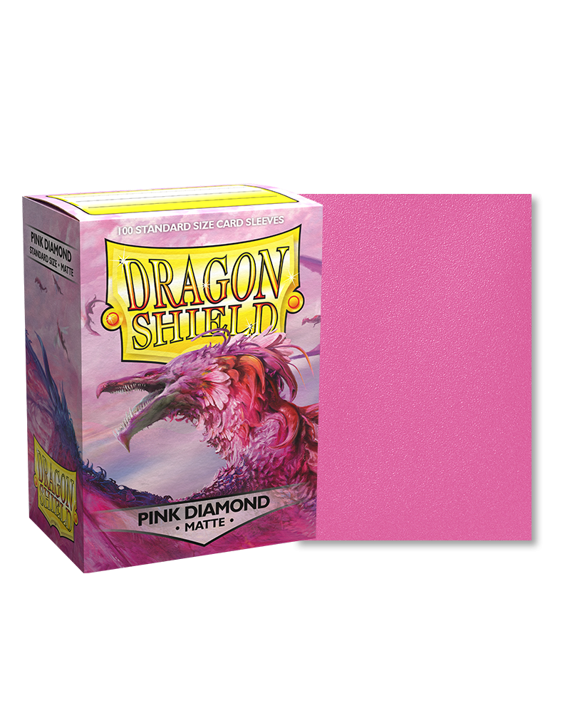 Dragon Shield Matte Pink Diamond - 100 Standard Size Sleeves - Arcane Tinmen