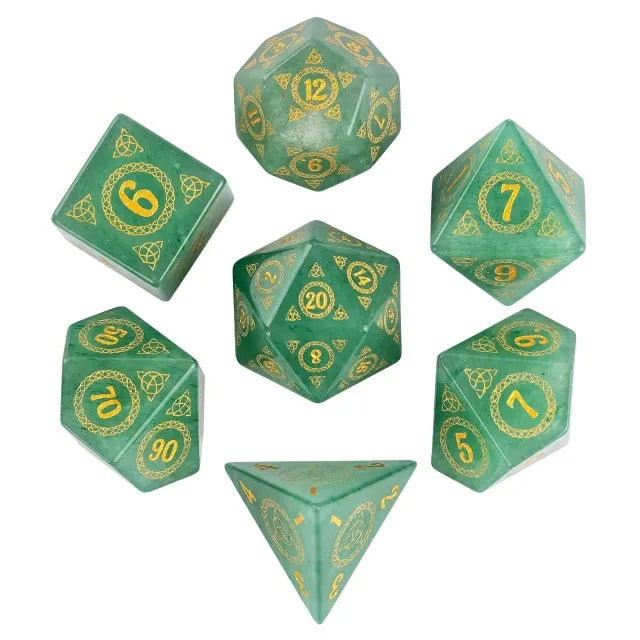 Celtic Flair - Natural Aventurine Gemstone Dice