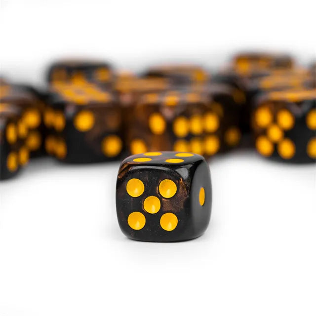 Black and Brown - 12mm Color Blend Glitter Pip D6 Dice (36pcs)