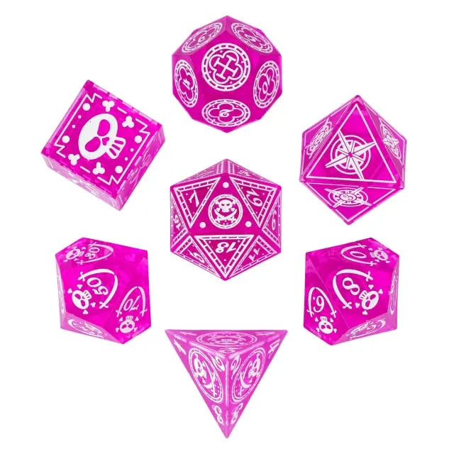 Fairy Pirate Treasure - Ghost Pirate Handmade Pattern RPG Dice Set