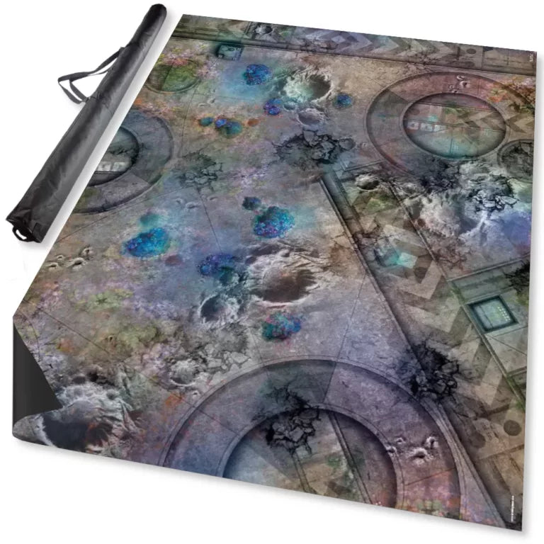 Terrain Crate: 60″ x 44″ Grim Battlefield Neoprene Battle Mat + Carry Bag - Mantic Games