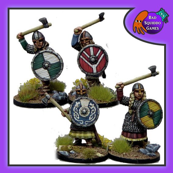 Bad Squiddo Games - Shieldmaiden Hearthguard (with Axes)
