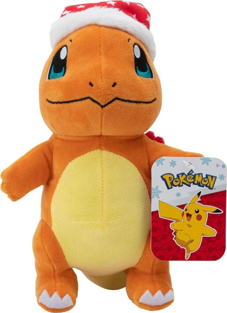 Charmander Plush with Santa Hat - Pokemon 8"