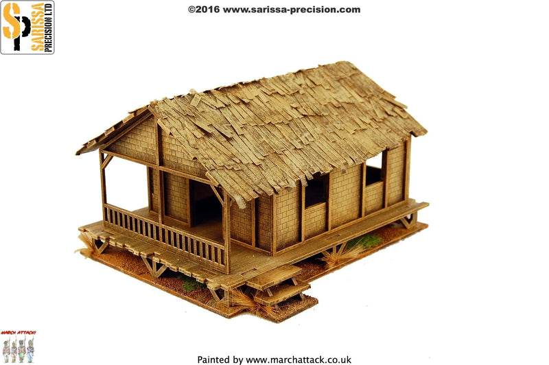 Sarissa Precision: Low Woven Palm-Style Village House (28mm) - Sarissa Precision
