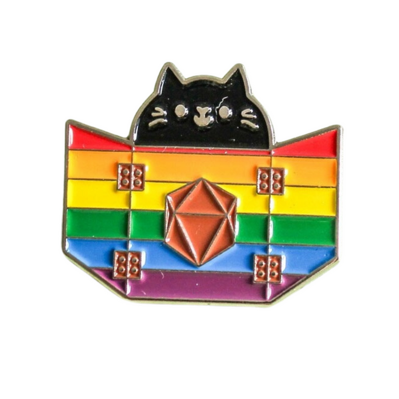 Rainbow Dungeon Meowster - Mystery Goblin Dice Enamel Pin - Mystery Dice Goblin