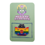 Rainbow Dungeon Meowster - Mystery Goblin Dice Enamel Pin - Mystery Dice Goblin
