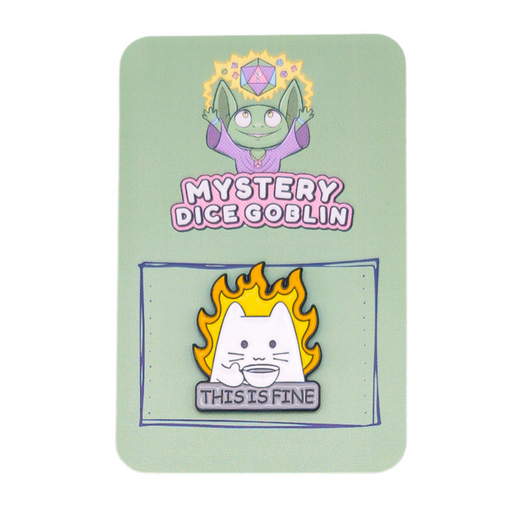 This is Fine - Mystery Goblin Dice Enamel Pin - Mystery Dice Goblin