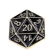Black D20 - Mystery Goblin Dice Enamel Pin - Mystery Dice Goblin