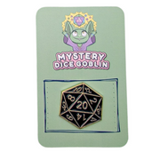 Black D20 - Mystery Goblin Dice Enamel Pin - Mystery Dice Goblin